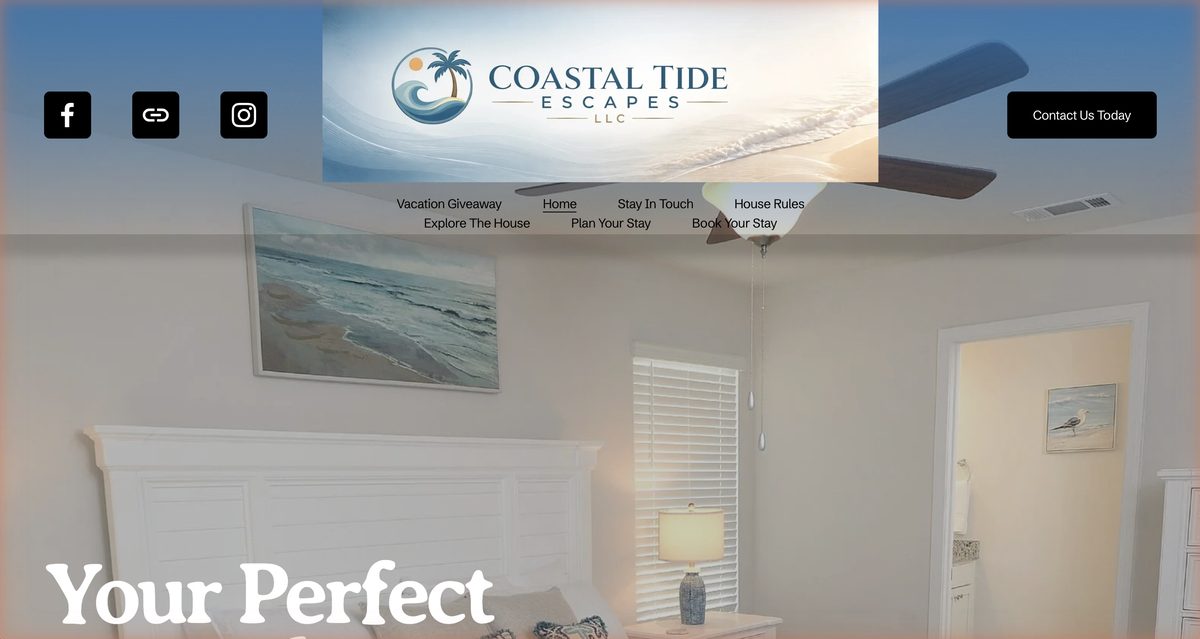 Coastal Tide Escapes vacation rental booking website